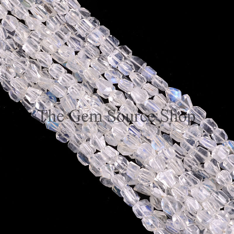 Rainbow Moonstone Beads, Faceted Nugget Beads, Moonstone Fancy Beads, Gemstone Beads