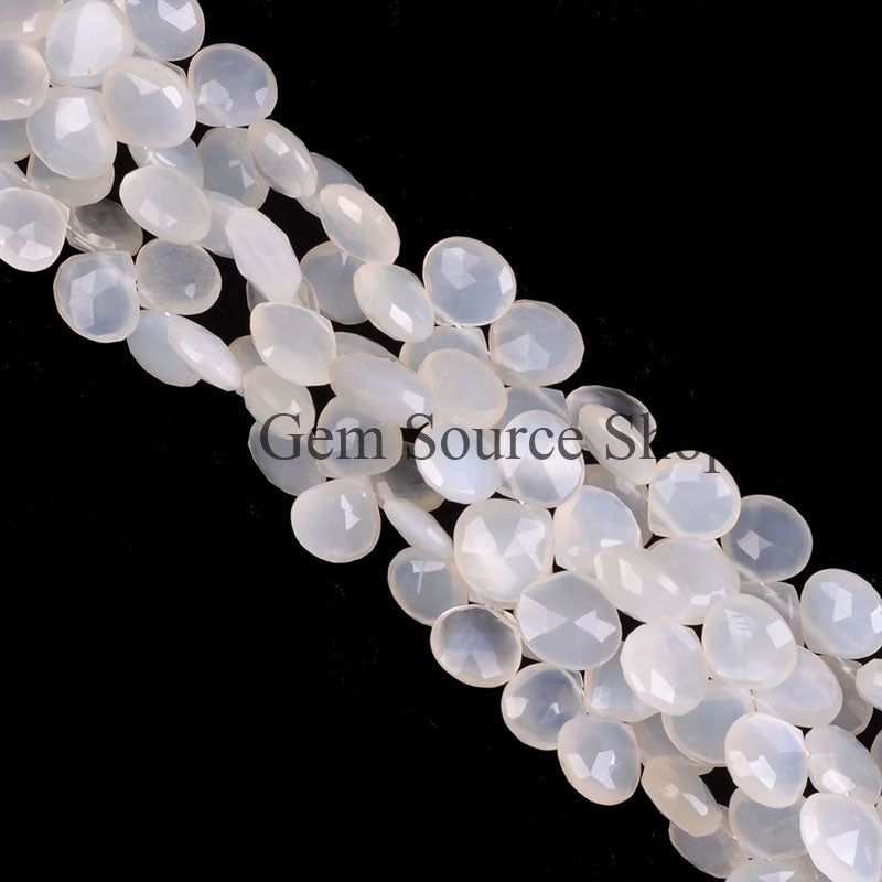 White Moonstone Beads, Moonstone Heart Beads, Moonstone Faceted Beads, Side Drill Heart Beads