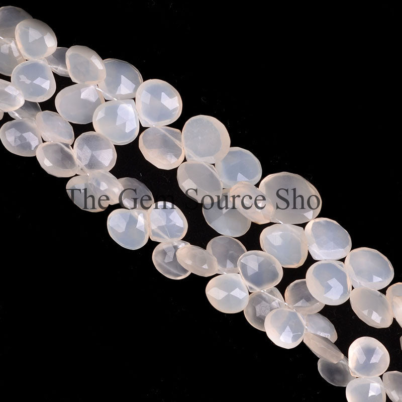 Ceylone Moonstone Beads, Moonstone Faceted Heart Beads, Heart Briolette, Gemstone Beads