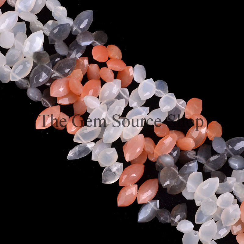 Multi Moonstone Beads, Moonstone Faceted, Marquise Shape Beads, Wholesale Gemstone Beads