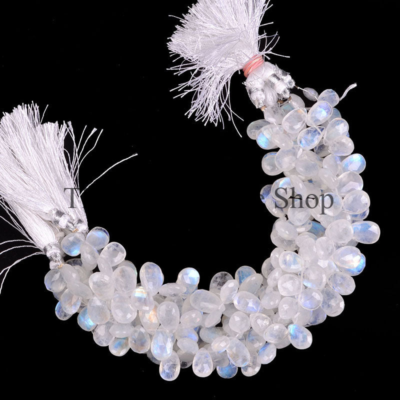 Rainbow Moonstone Beads, Moonstone Faceted Beads, Moonstone Pear Beads, Gemstone Beads