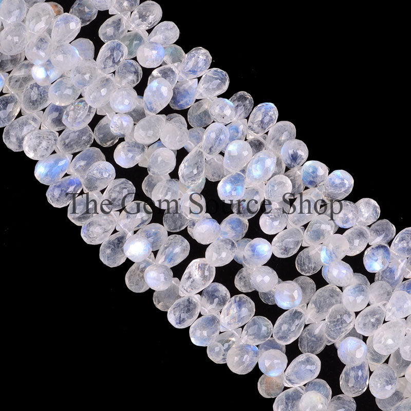 Natural Rainbow Moonstone Beads, Moonstone Drop Shape Beads, Side Drill Drop Beads, Wholesale Beads