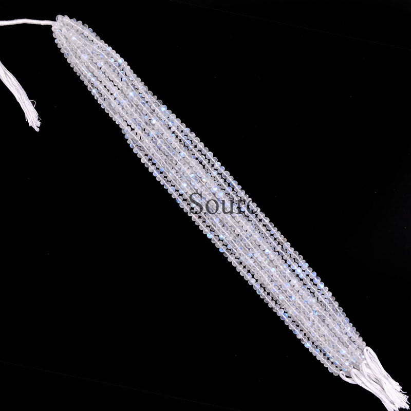 AAA Quality, Rainbow Moonstone Beads, Faceted Rondelle Beads, Moonstone Beads For Jewerly