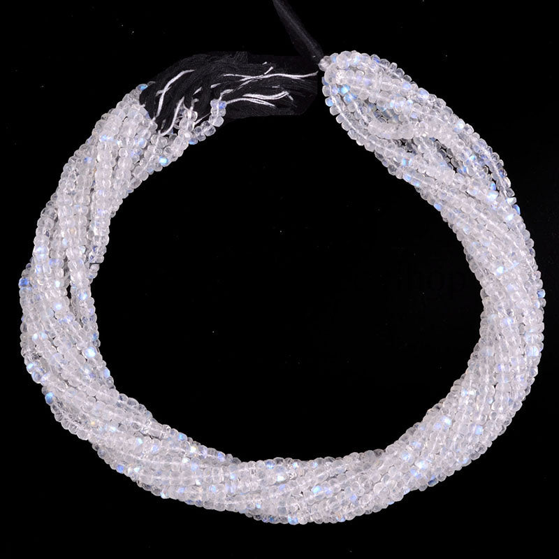 Natural Rainbow Moonstone Beads, Moonstone Faceted Beads, Moonstone Rondelle Beads, Gemstone Beads