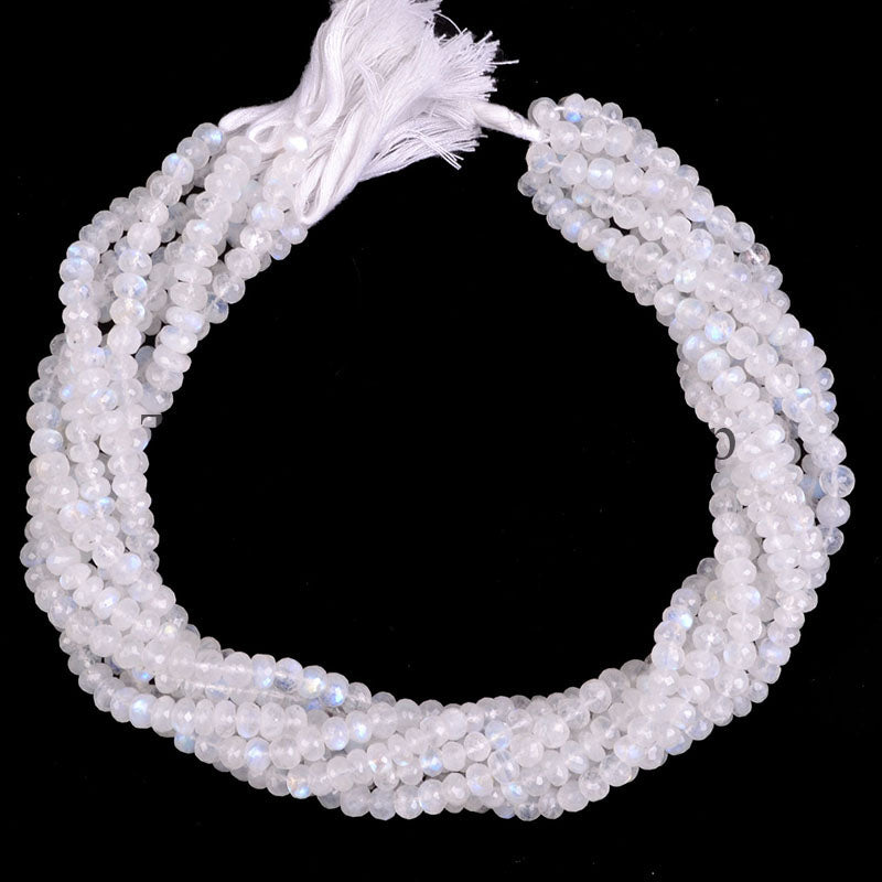Rainbow Moonstone Faceted Beads, Moonstone Rondelle Shape Beads, Wholesale Beads For Jewelry