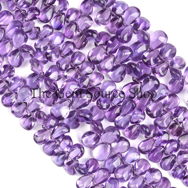 African Amethyst Beads, Smooth Twisted Pear Beads, Sugar Loaf Beads, Plain Amethyst Beads