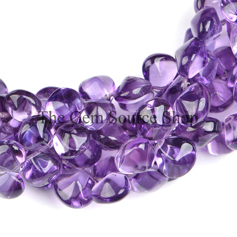 African Amethyst Beads, Twisted Heart Shape Beads, Amethyst Beads, Gemstone Beads For Jewelry