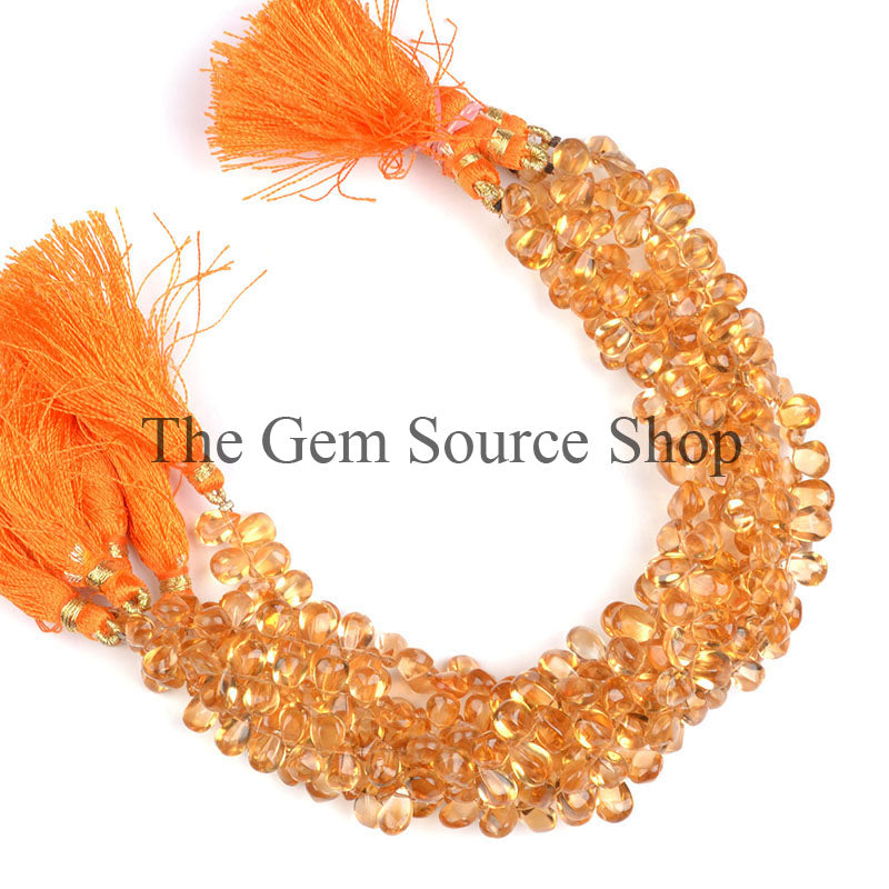 Natural Citrine Beads, Citrine Twisted Pear Shape Beads, Citrine Smooth Beads, Plain Citrine Gemstone Beads
