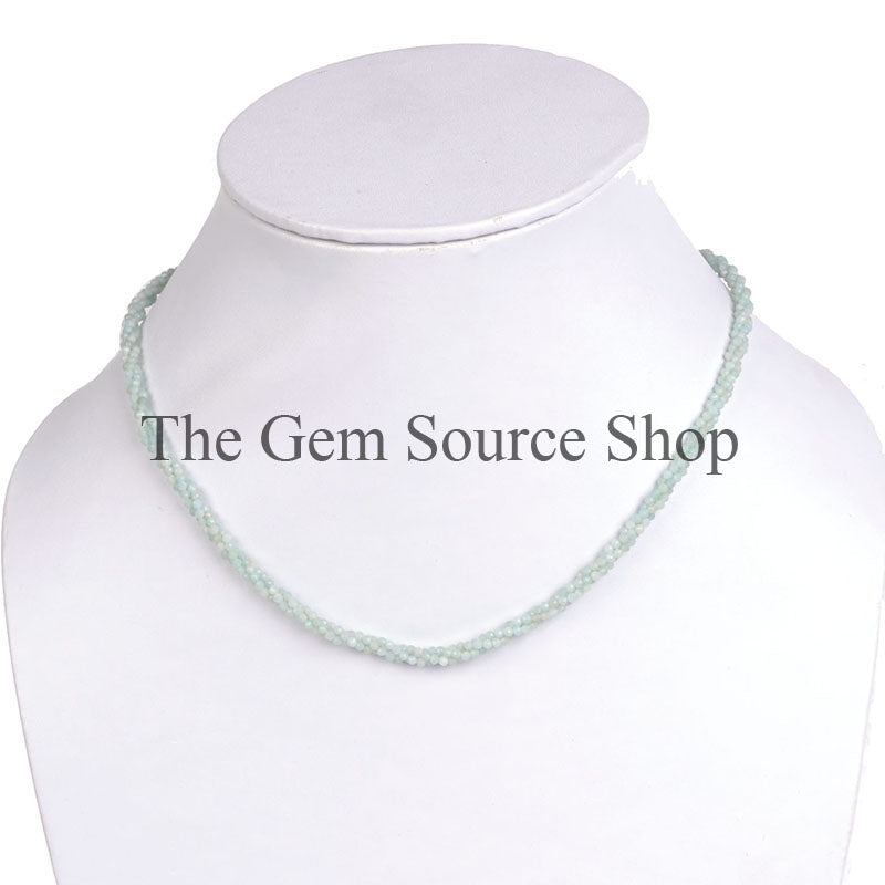 Amazonite Beads Necklace, Amazonite Rondelle Beads Necklace, Amazonite Gemstone Necklace