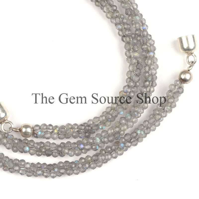 Labradorite Beads Necklace, Labradorite Faceted Beads Necklace, Rondelle Beads Necklace, Gemstone Jewelry