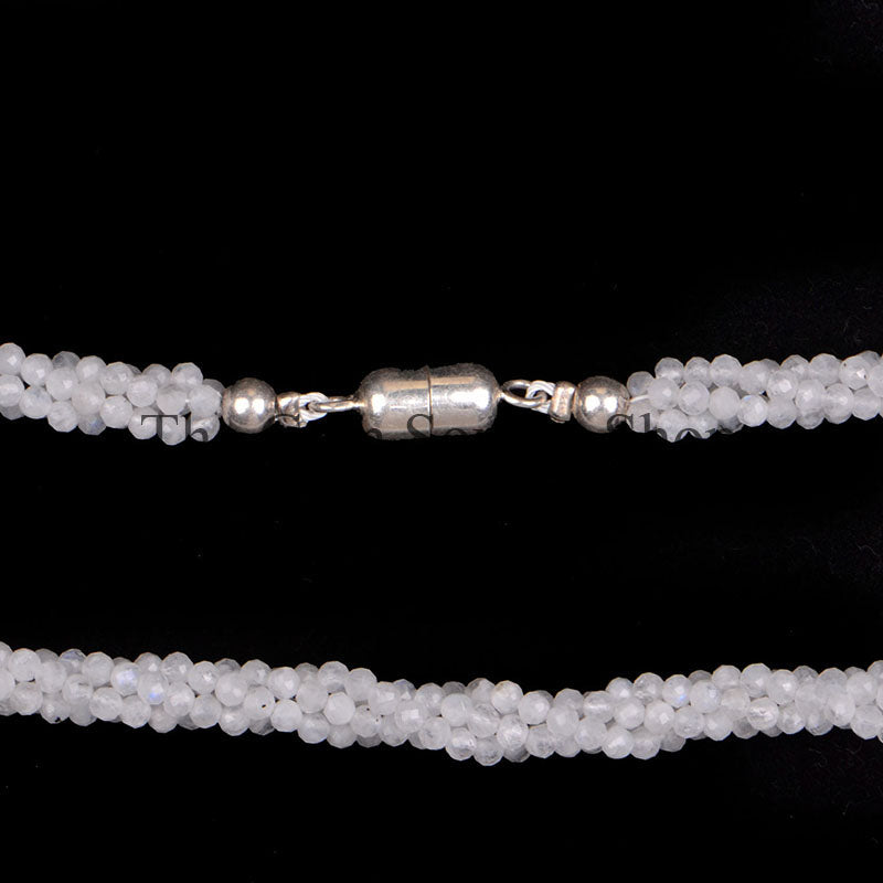 Rainbow Moonstone Faceted Beads Necklace, TGS-0621