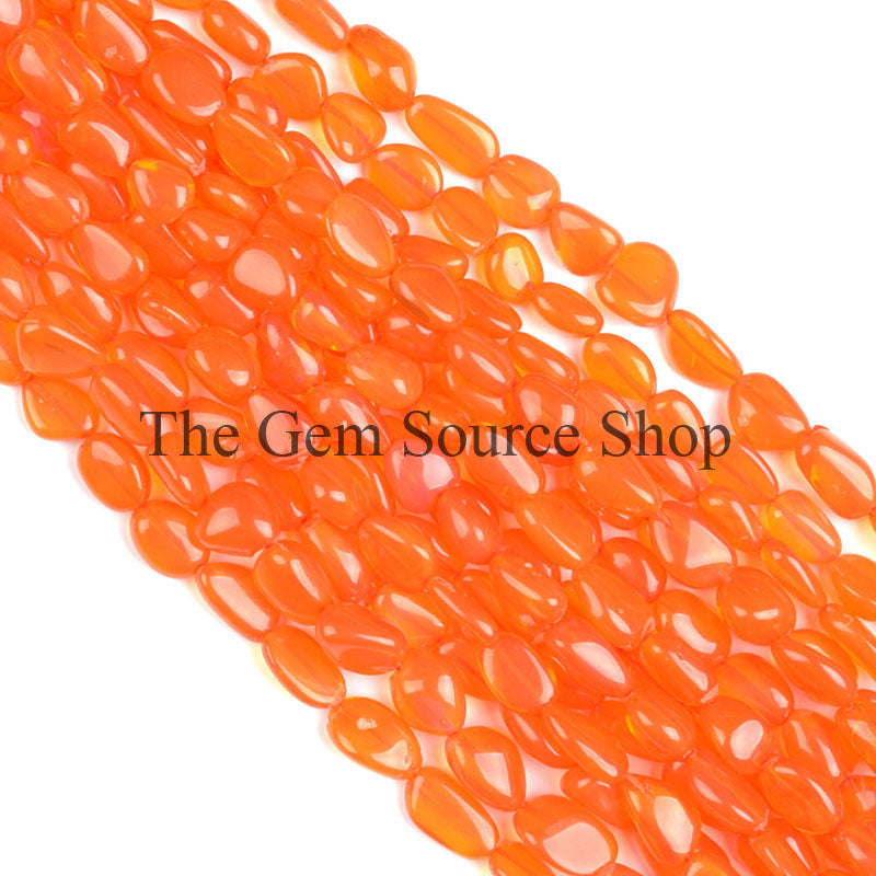 Ethiopian Opal Orange Treated Nugget Beads, TGS-0625