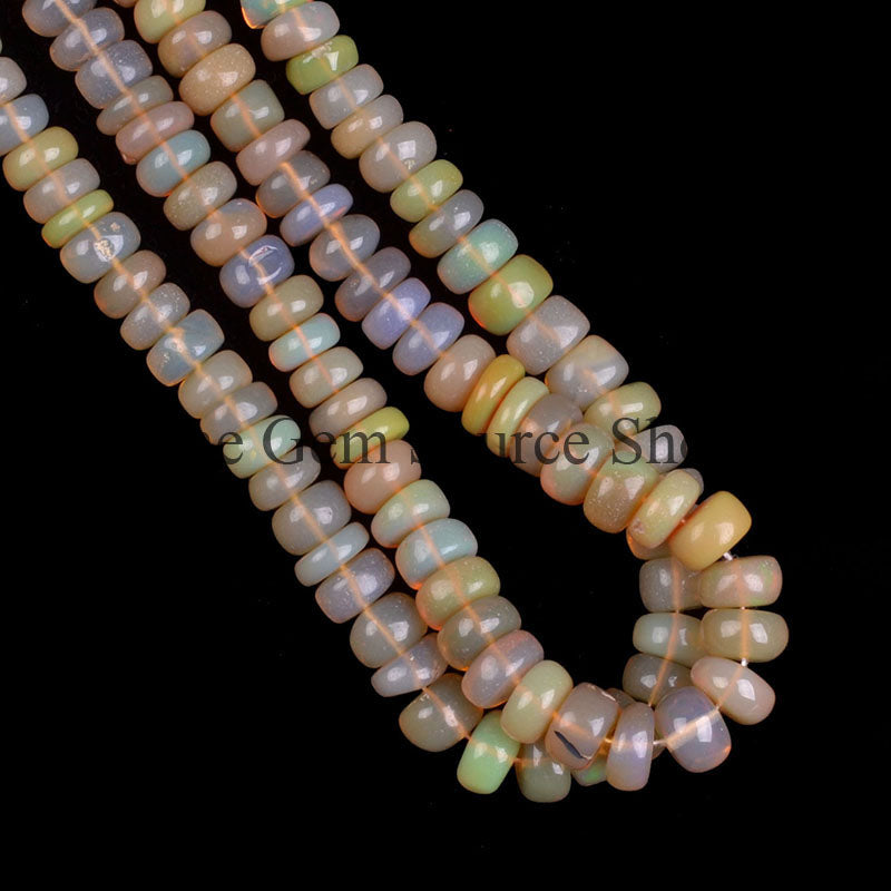 Ethiopian Opal Beads, Opal Smooth Beads, Ethiopian Opal Rondelle Beads, Wholesale Beads