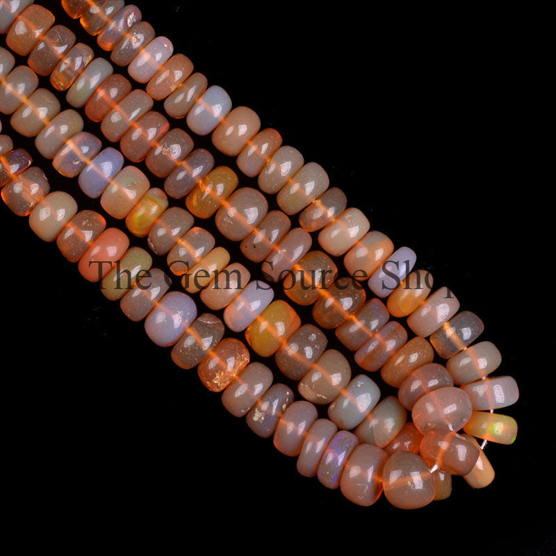 Ethiopian Opal Beads, Opal Smooth Rondelle Beads, Plain Ethiopian Opal, Gemstone Beads