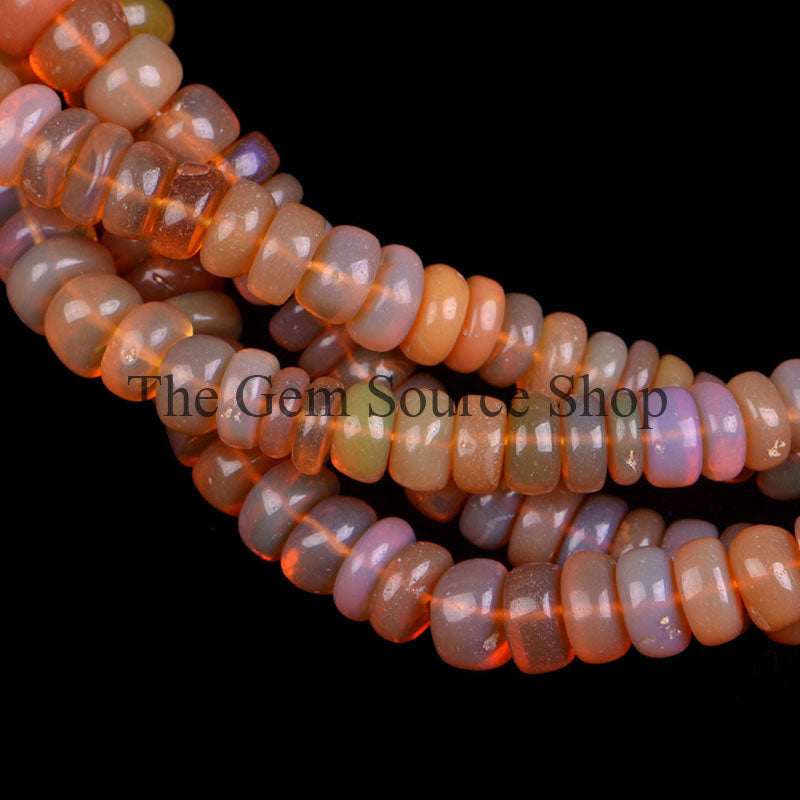 Ethiopian Opal Beads, Opal Smooth Rondelle Beads, Plain Ethiopian Opal, Gemstone Beads