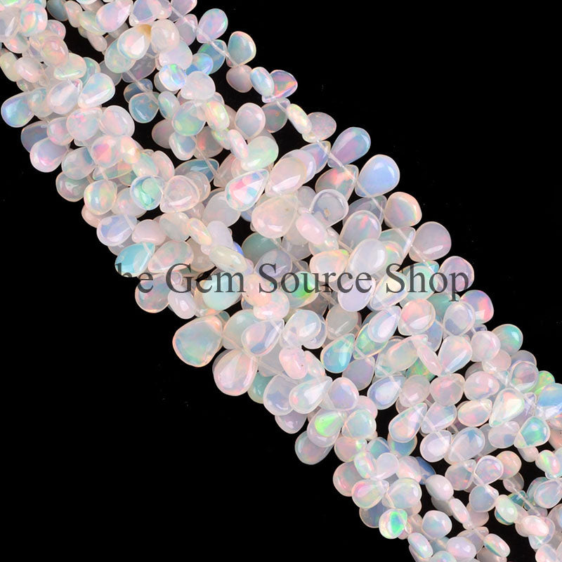 Natural Ethiopian Opal Beads, Smooth Pear Beads, Plain Ethiopian Opal Beads, Side Drill Pear Beads