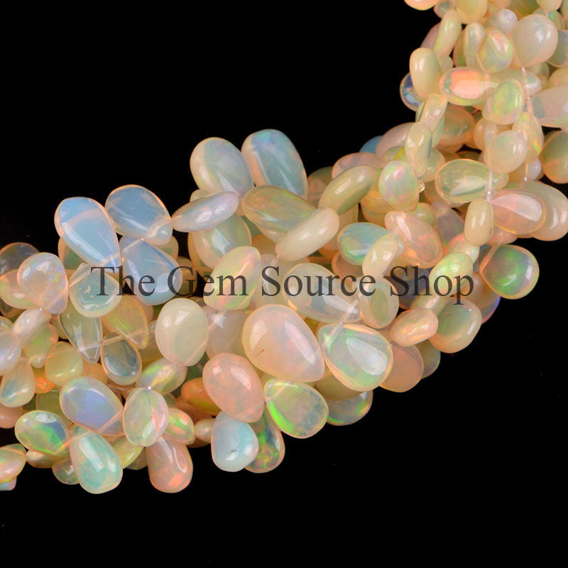 Natural Ethiopian Opal Beads, Smooth Pear Beads, Plain Ethiopian Opal Beads, Pear Shape Beads