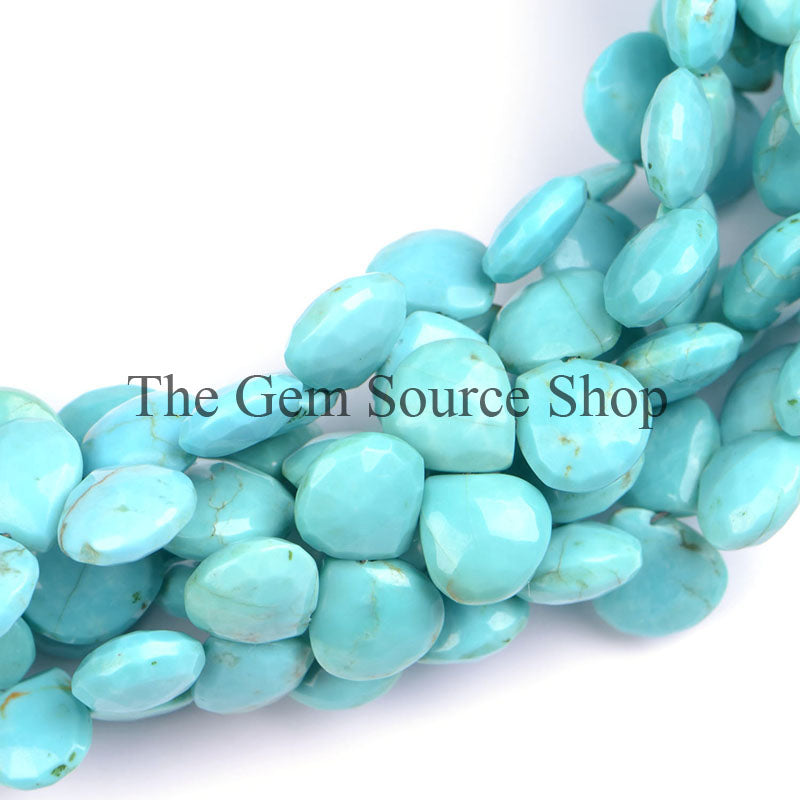 Natural Turquoise Faceted Heart Shape Loose Beads, TGS-0679