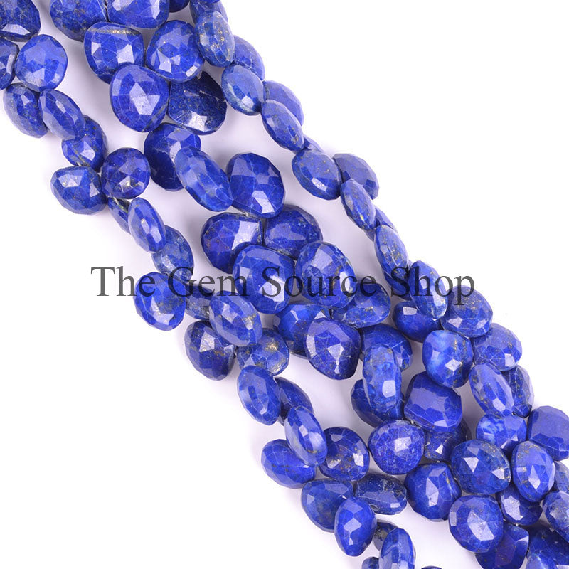 Lapis Lazuli Briolette Faceted Heart Shape Beads, TGS-0683