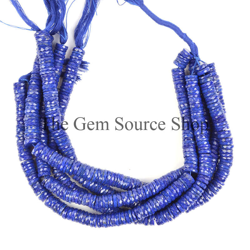 Lapis Lazuli Beads, Faceted Tyre Shape Beads, Lapis Tyre Beads, Lapis Lazuli Gemstone Beads
