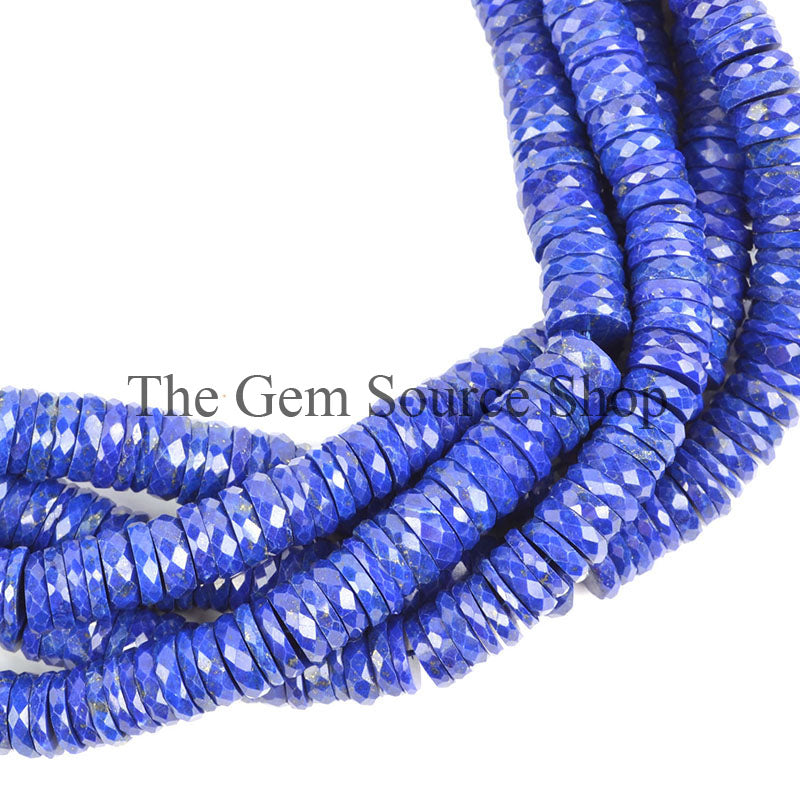 Lapis Lazuli Beads, Faceted Tyre Shape Beads, Lapis Tyre Beads, Lapis Lazuli Gemstone Beads
