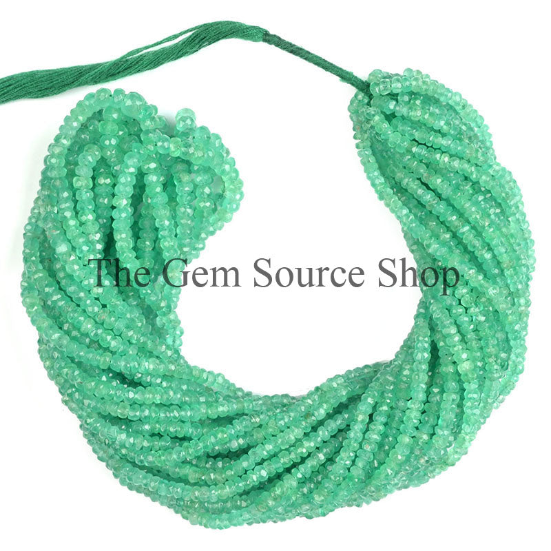 Colombian Emerald Beads, Emerald Faceted Beads, Emerald Rondelle Shape Beads, Emerald Gemstone Beads