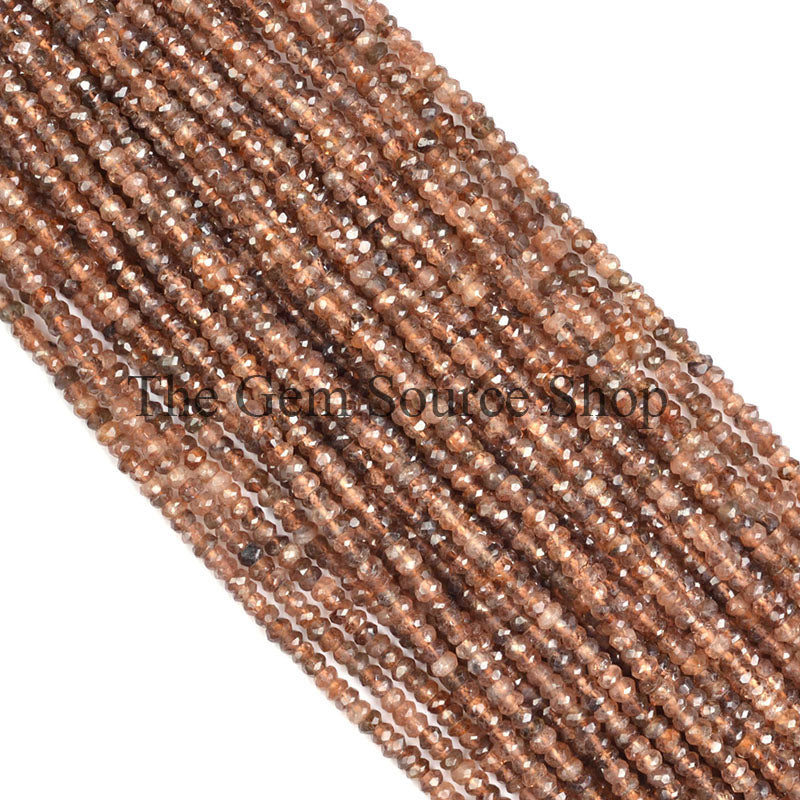Andalusite Faceted Beads, Andalusite Rondelle Shape Beads, Wholesale Gemstone Beads