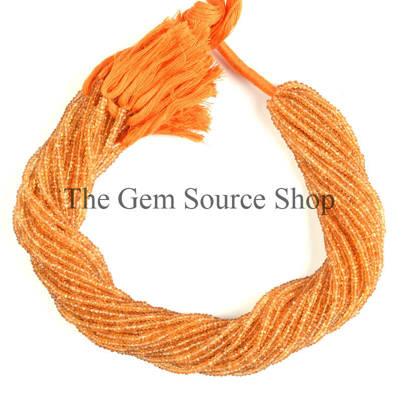 Top Citrine Beads, Citrine Faceted Beads, Citrine Rondelle Beads, Citrine Gemstone Beads