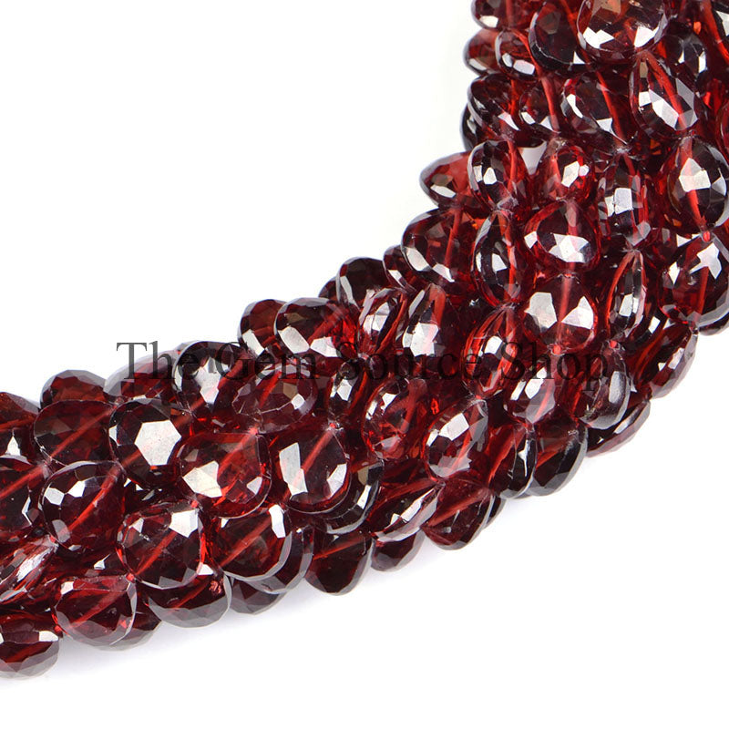 AAA Quality, Mozambique Garnet Beads, Faceted Heart Shape Beads, Straight Drill Heart Beads
