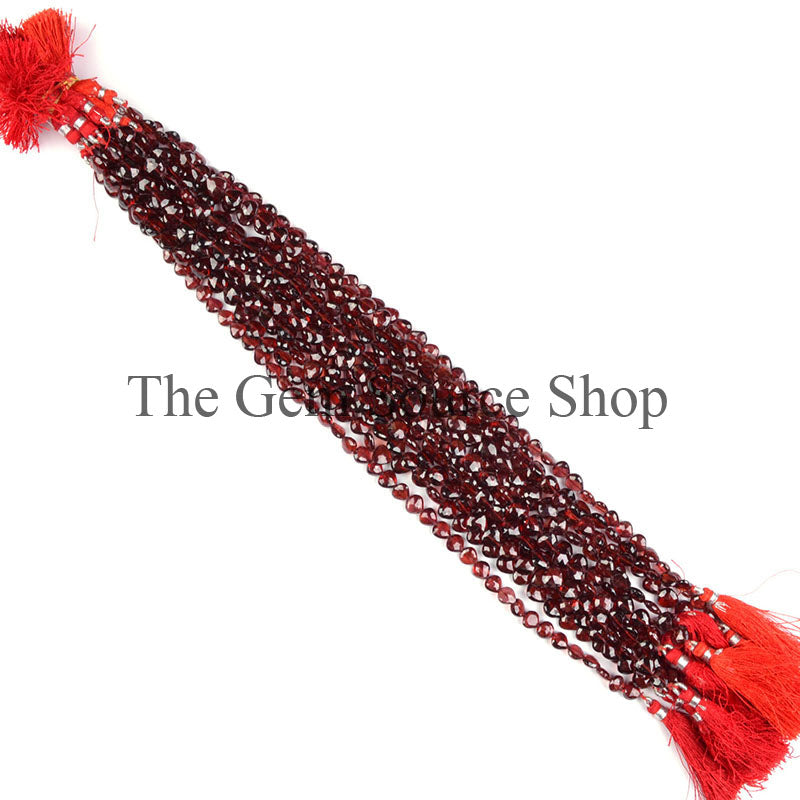 AAA Quality, Mozambique Garnet Beads, Faceted Heart Shape Beads, Straight Drill Heart Beads