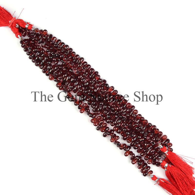 Mozambique Garnet Beads, Garnet Briolette, Garnet Faceted Drop Beads, Side Drill Drop Beads
