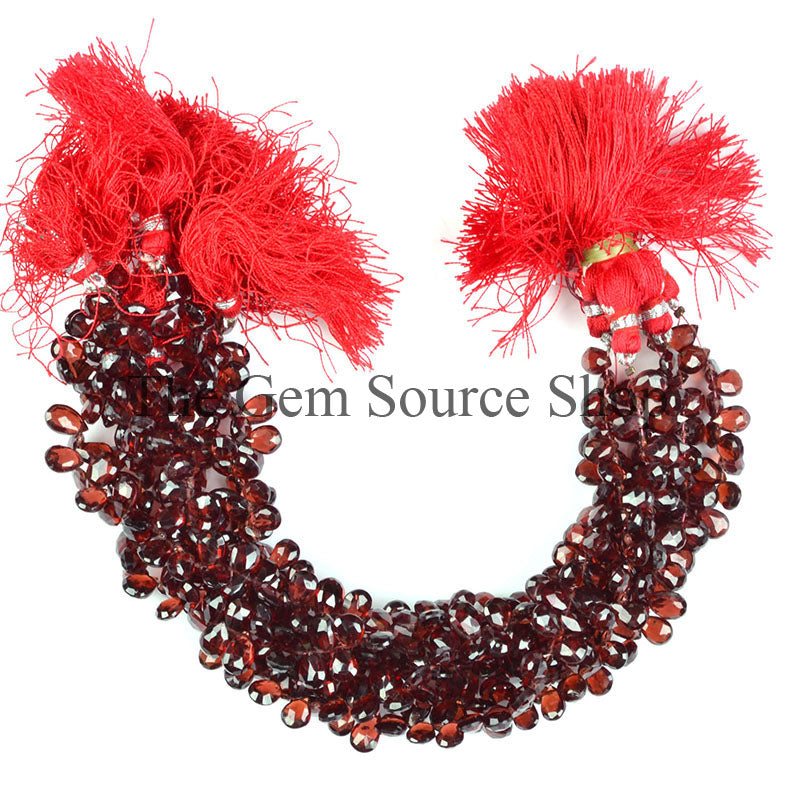 Natural Mozambique Garnet Beads, Faceted Garnet Beads, Garnet Pear Shape Beads, Gemstone Beads