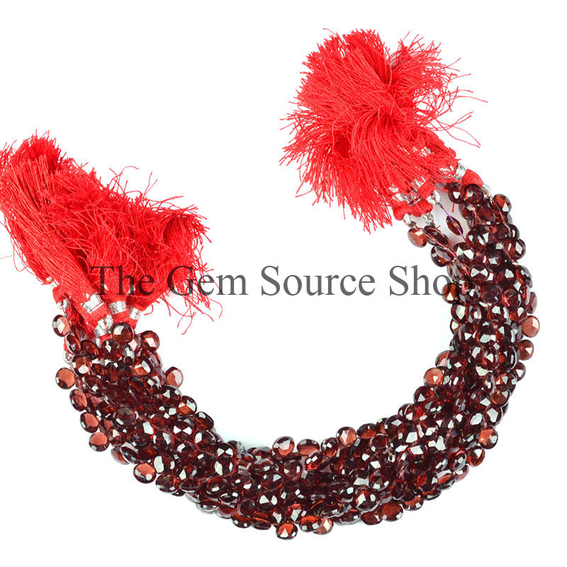 Mozambique Garnet Beads, Garnet Faceted Beads, Garnet Heart Shape Beads, Garnet Gemstone Beads