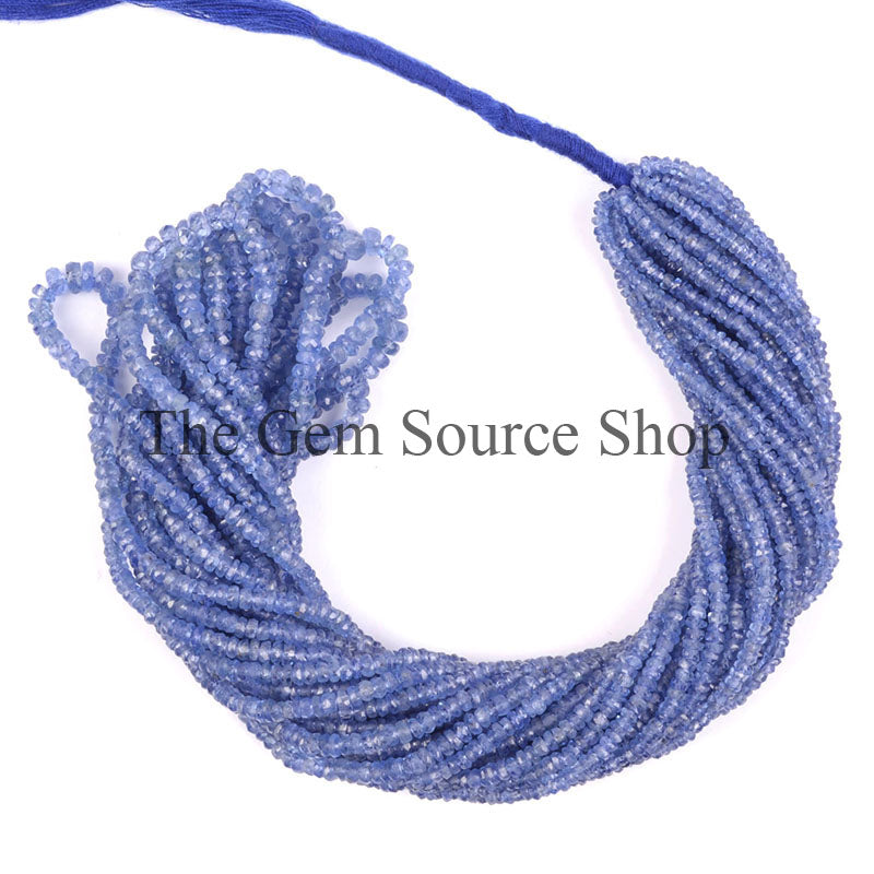 Burma Blue Sapphire Beads, Blue sapphire Faceted Beads, Blue Sapphire Rondelle Beads, Gemstone Beads