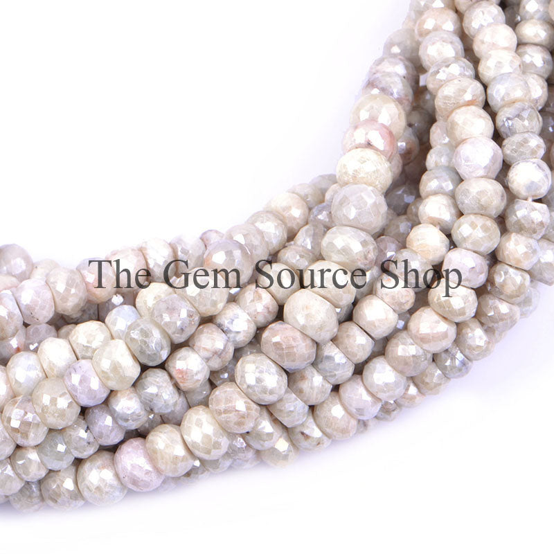 White Silverite Beads, White Silverite Rondelle Beads, White Silverite Faceted Beads, White Silverite Gemstone Beads