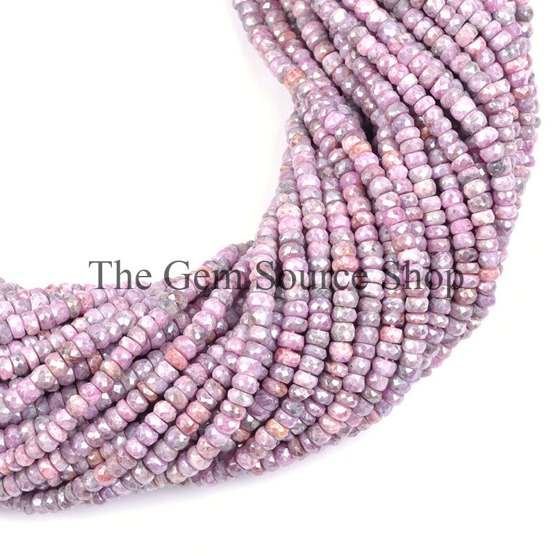 Pink Silverite Beads, Pink Silverite Rondelle Beads, Pink Silverite Faceted Beads, Pink Silverite Gemstone Beads