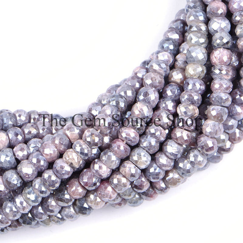 Silverite Beads, Silverite Rondelle Beads, Silverite Faceted Beads, Silverite Gemstone Beads