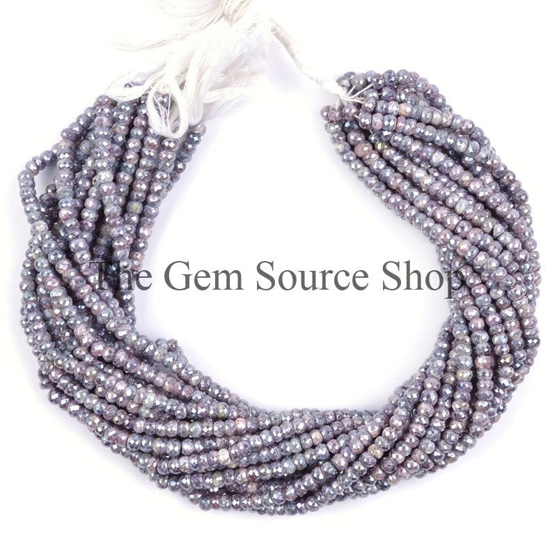 Silverite Beads, Silverite Rondelle Beads, Silverite Faceted Beads, Silverite Gemstone Beads