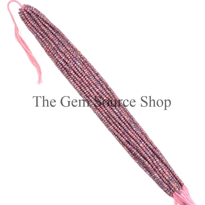 Ruby Faceted Beads