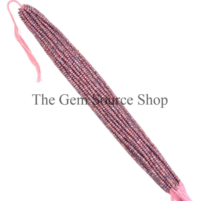 Ruby Beads, Ruby Rondelle Beads, Ruby Faceted Beads, Ruby Gemstone Beads