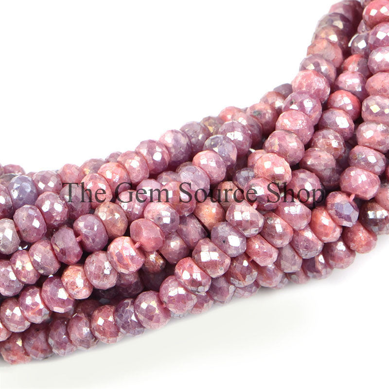 Ruby Rondelle Beads