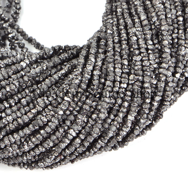 Black Diamond Nugget Beads, Faceted Fancy Nugget Beads, Diamond Beads For Jewelry