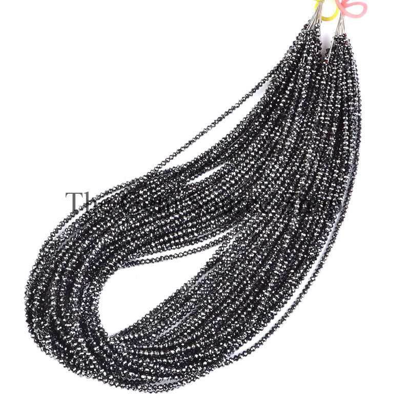 AAA Quality, Natural Black Diamond Beads, Diamond Faceted Beads, Diamond Rondelle Beads, Beads For Jewelry