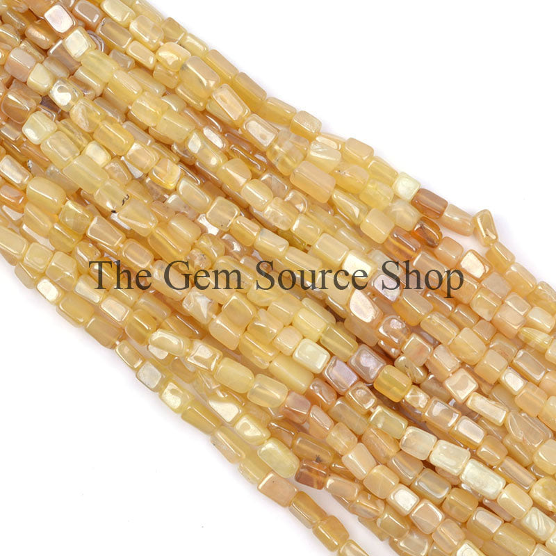 Yellow Opal Rectangle Beads