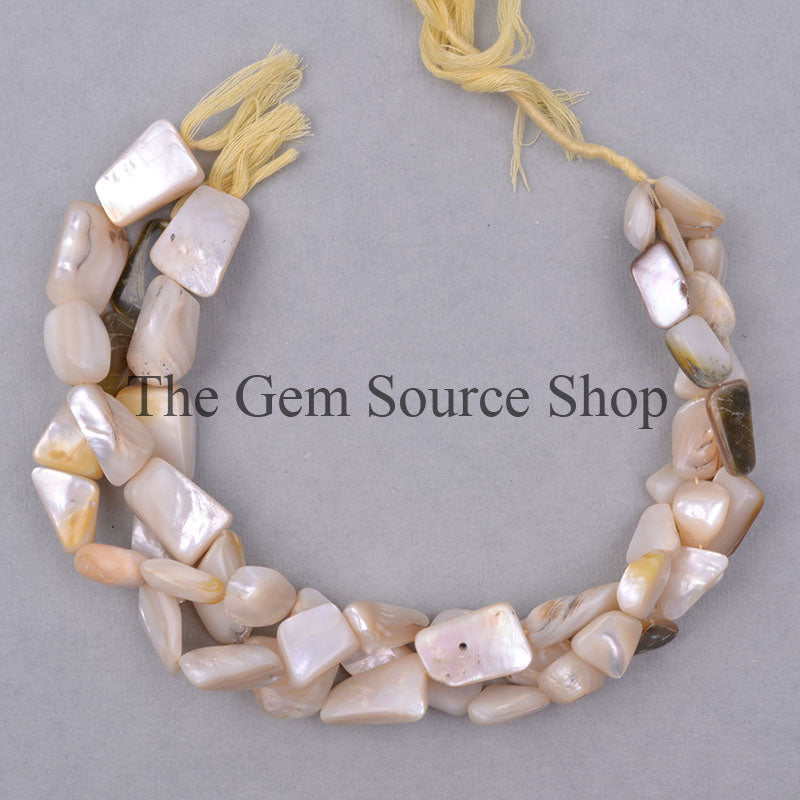 Natural Mother Of Pearl Beads, Smooth Nugget Beads, Plain Fancy Mother Of Pearl Beads