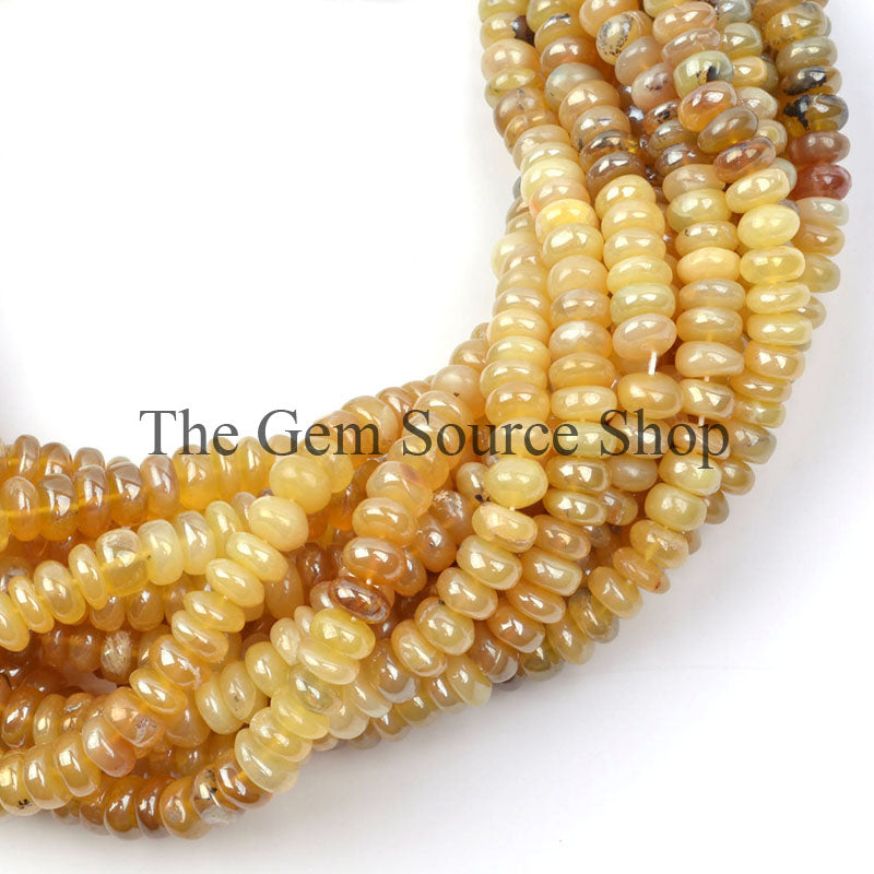 Yellow Opal Beads, Sliver wash Coated Opal Beads, Smooth Yellow Opal Beads, Plain Gemstone Beads