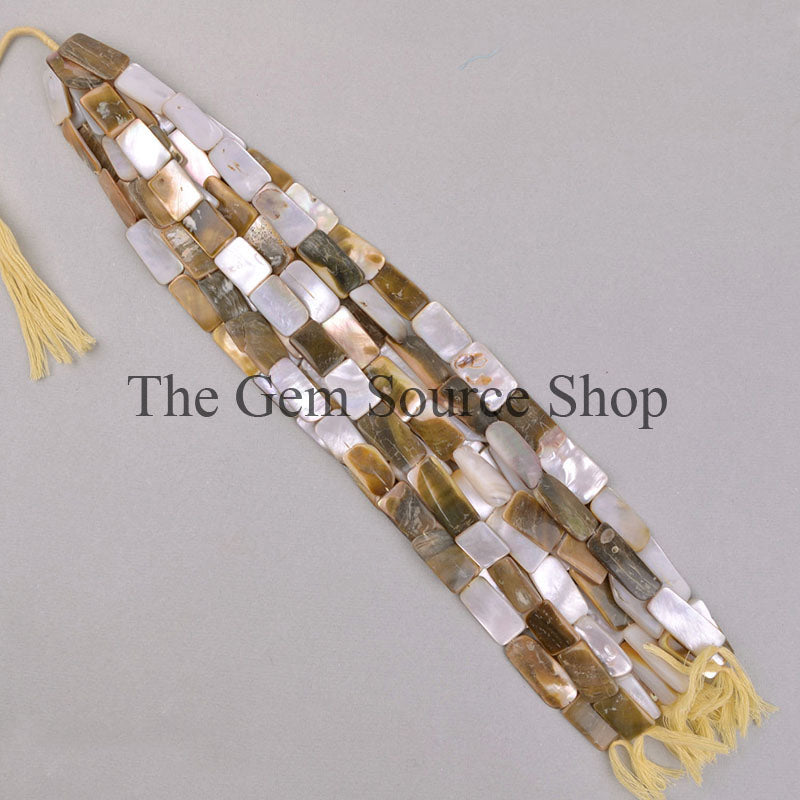 Mother Of Pearl Beads, Smooth Flat Nugget Beads, Plain Mother Of Pearl Beads, Gemstone Beads