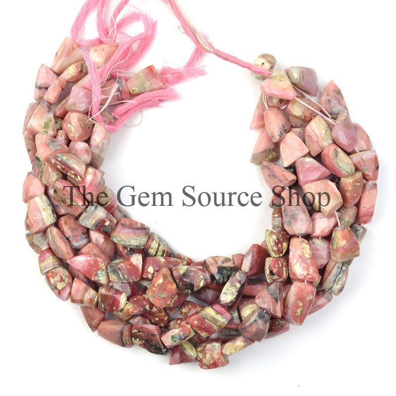 Pink Opal Beads, Pink Opal Nugget Beads, Faceted Pink Opal Beads, Fancy Gemstone Beads For Jewelry