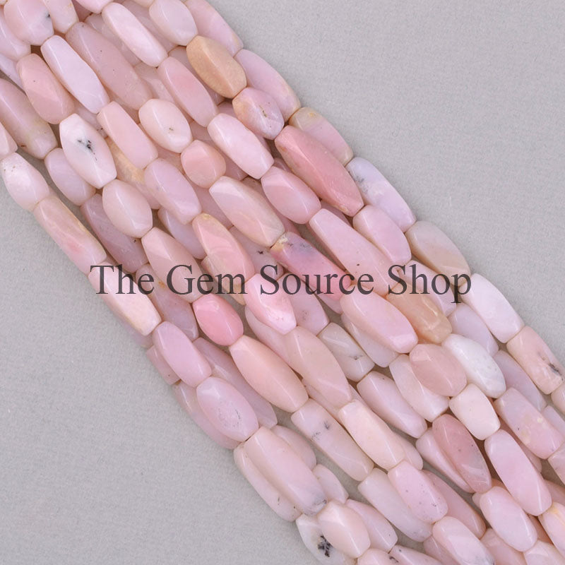 Pink Opal Beads, Pink Opal Twisted Pipe Shape Beads, Pink Opal Smooth Beads, Pink Opal Gemstone Beads