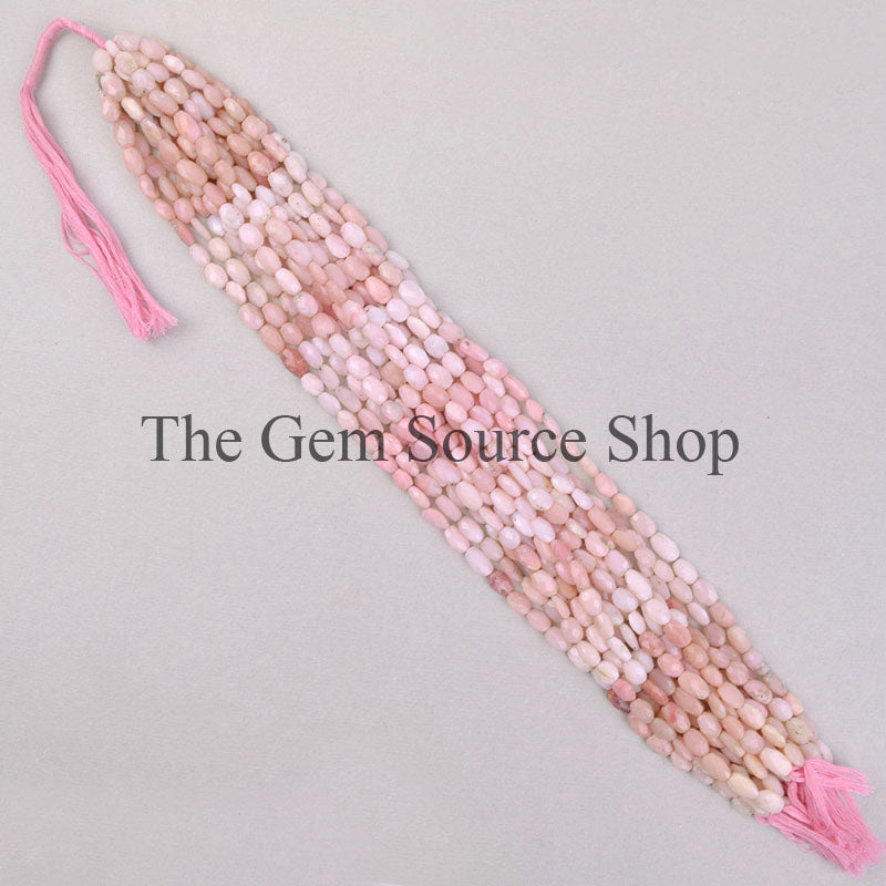 Pink Opal Beads, Pink Opal Oval Shape Beads, Pink Opal Faceted Beads, Pink Opal Gemstone Beads